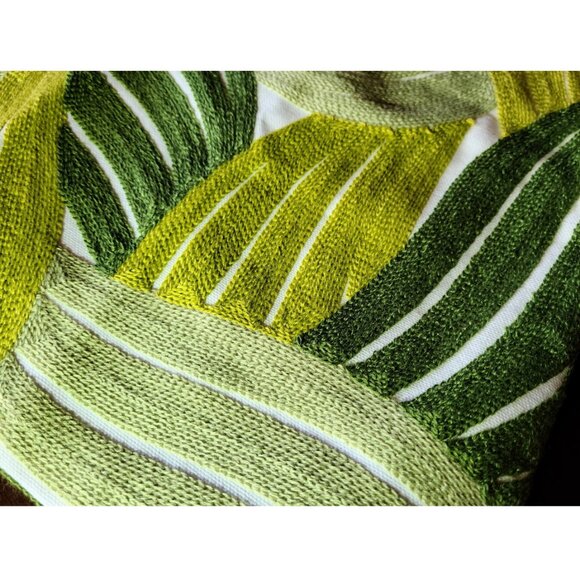 Modern Pillow Cover Embroidered Leaf Decorative Throw Case Spring Summer Decor - Picture 4 of 11